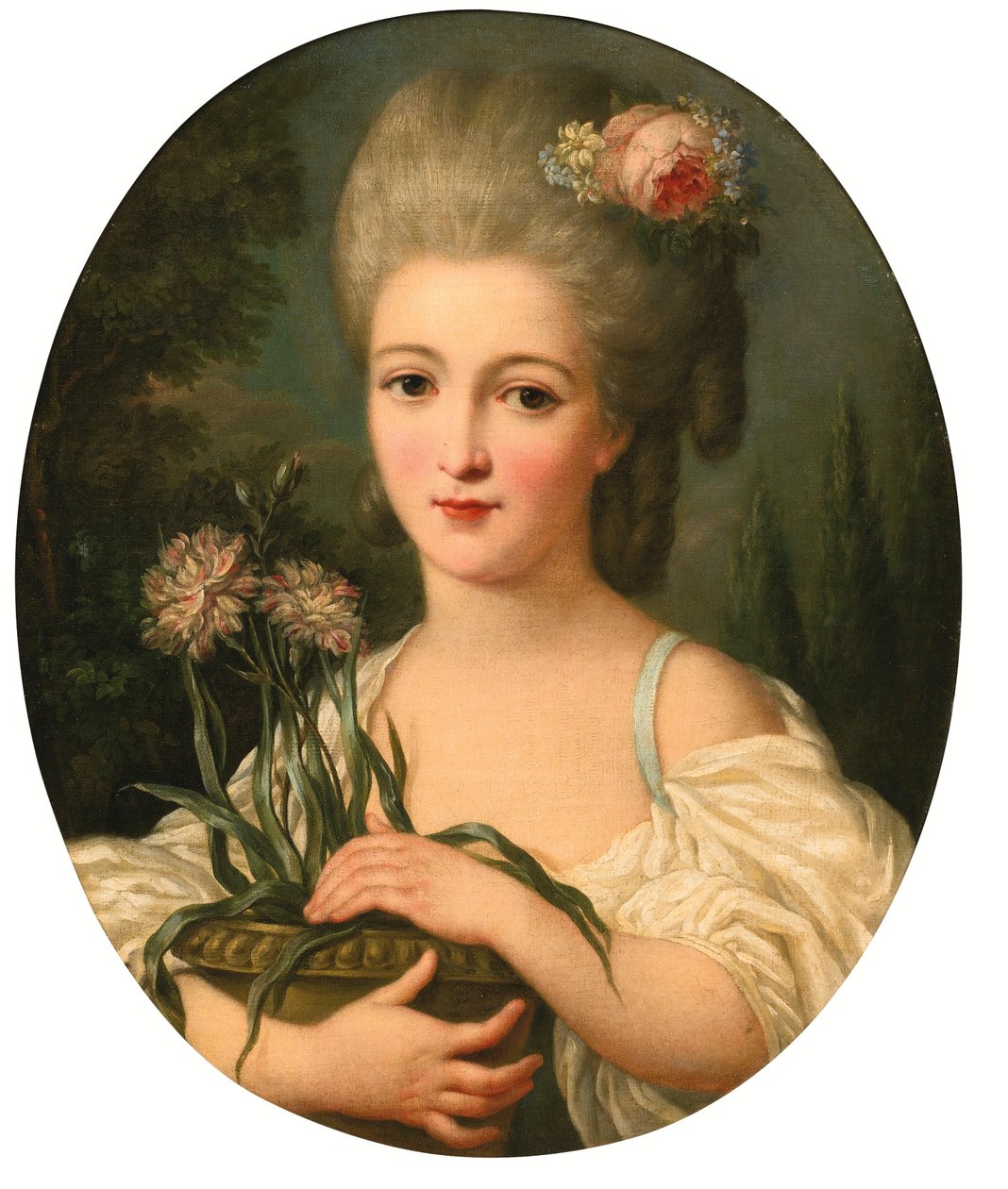 Portrét dívky držící květináč od Marie Victoire Lemoine