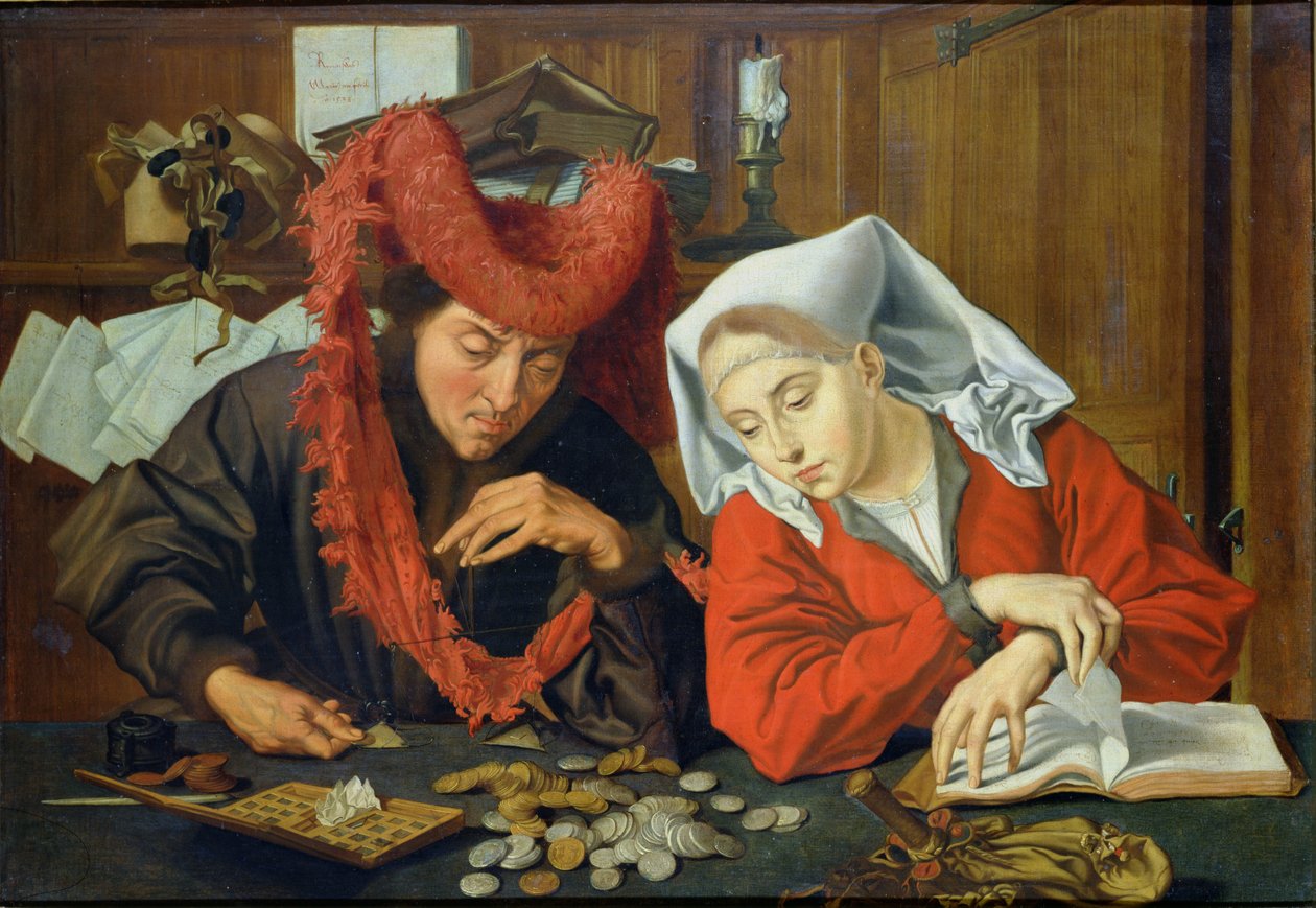 Bankéř a jeho žena, 1538 od Marinus van Roejmerswaelen