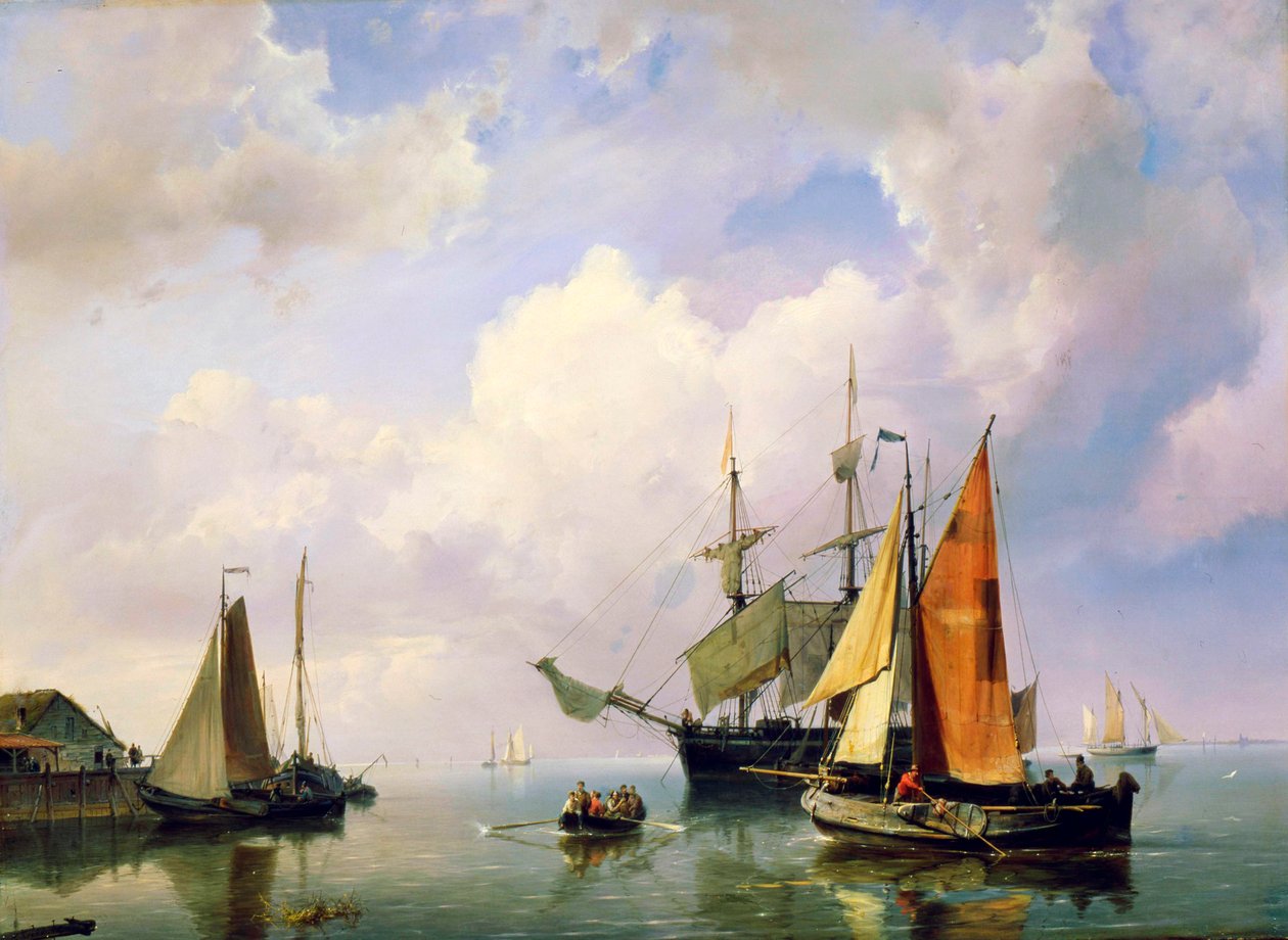 Mořská krajina, polovina 19. století. od Marinus Adrianus Koekkoek