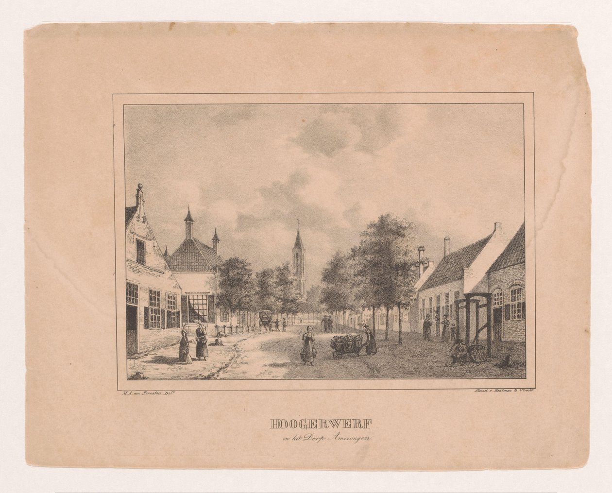 Pohled na vesnici v Amerongen Hoogerwerf ve vesnici Amerongen (název na objektu) od Marinus Adrianus van Straten