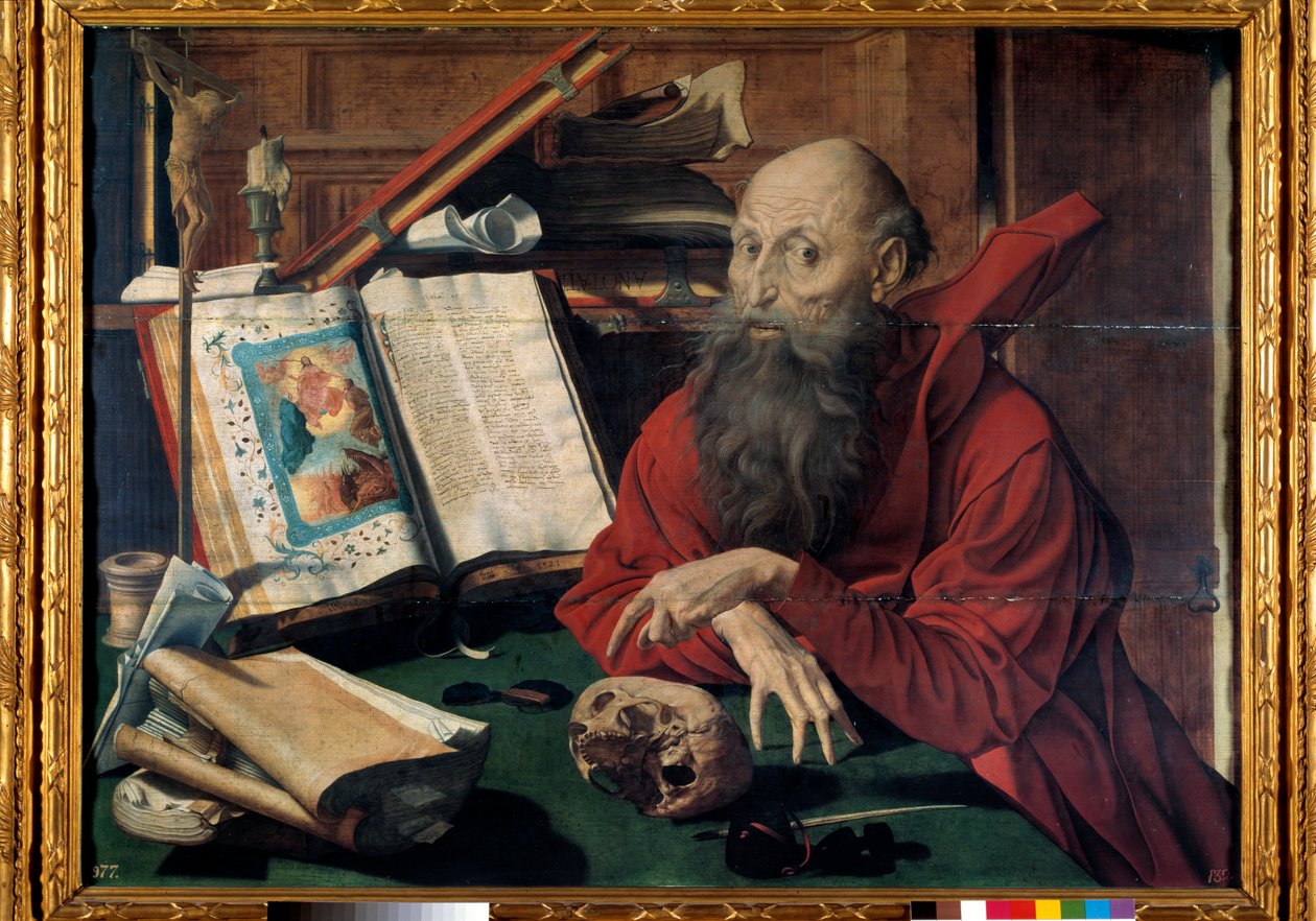 Znázornění svatého Jeronýma v jeho studii (Malba od Marinus van Reymerswaele