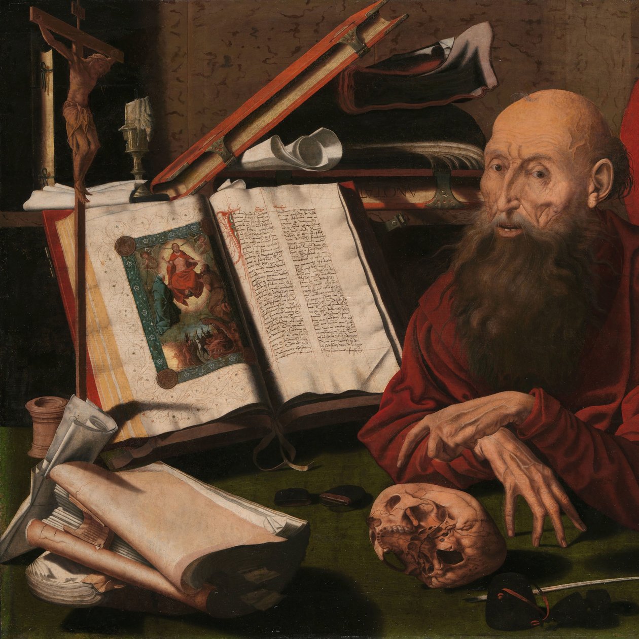 Svatý Jeroným ve své pracovně od Marinus van Reymerswale (attributed to)