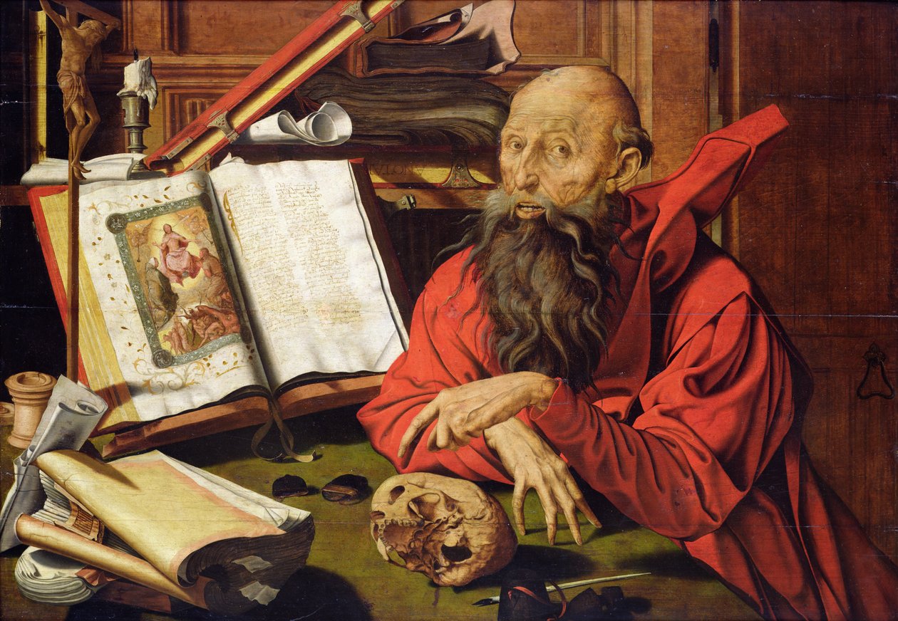 Svatý Jeroným v meditaci od Marinus van Roejmerswaelen
