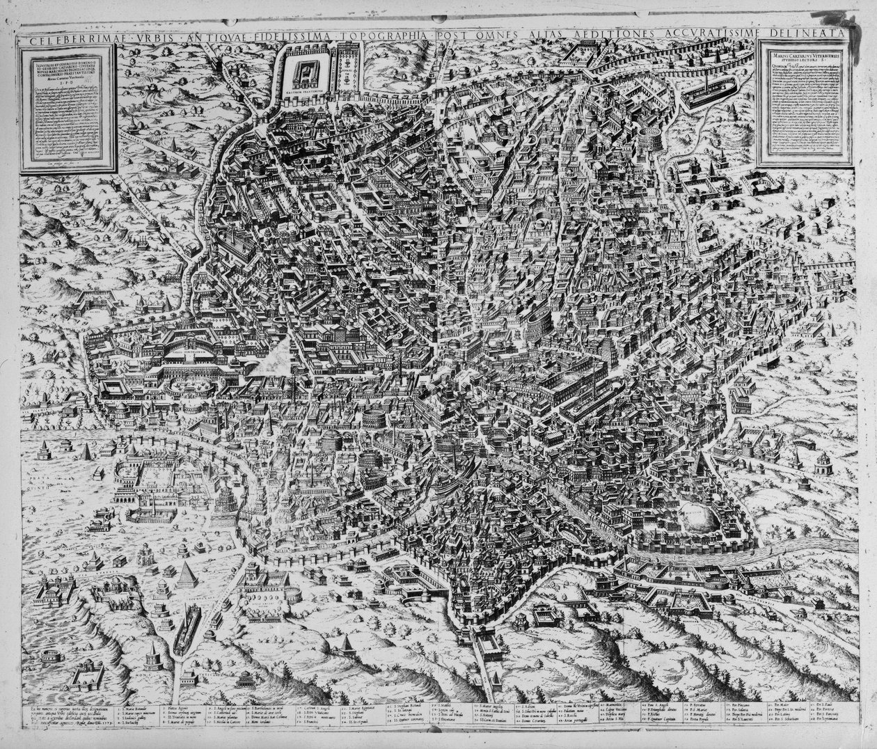 Mapa Říma, 1579 od Mario Cartaro