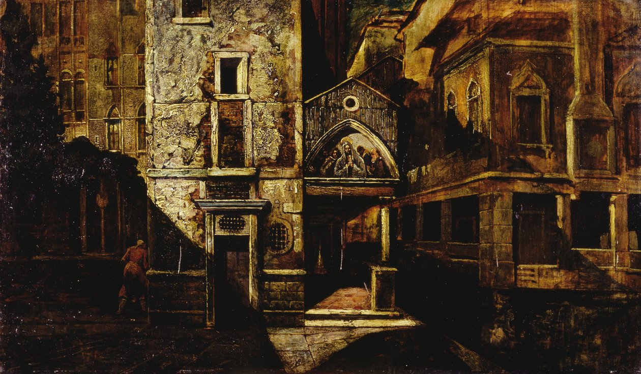 Roh v Benátkách, Mario de Maria, pseudonym Marius Pictor (1852-1924), olej na panelu, 39,5 x 66,5 cm od Mario de (1852-1924) Maria