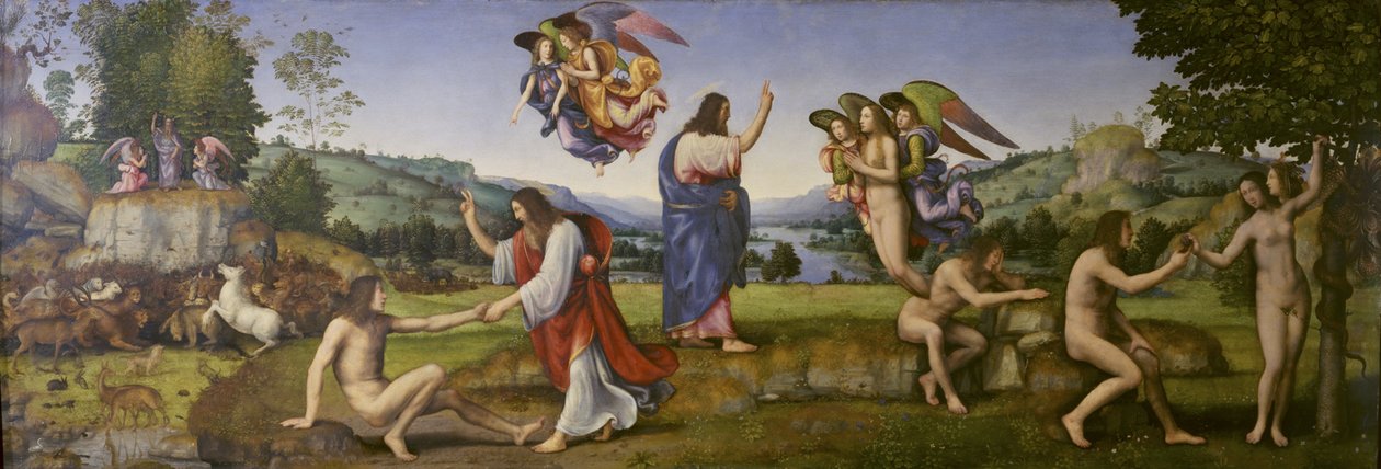 Stvoření, pokušení a pád, 1513 od Mariotto Albertinelli