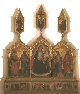 Madonna a dítě se svatými (tempera na panelu) od Mariotto di Nardo