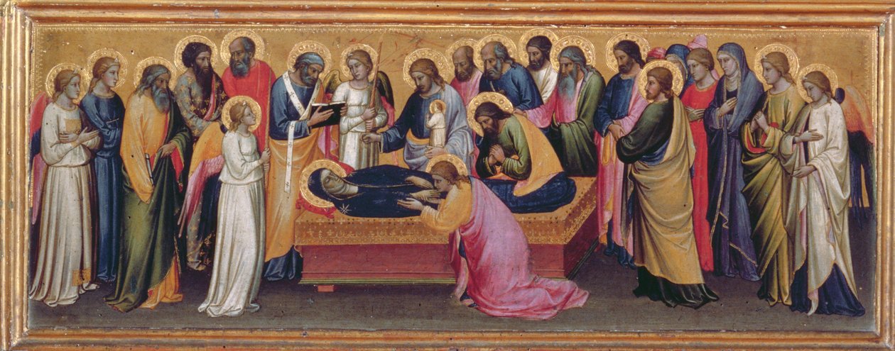 Madona a dítě se svatými, detail z predely tempery Smrti Panny na panelu detail 80340 od Mariotto di Nardo