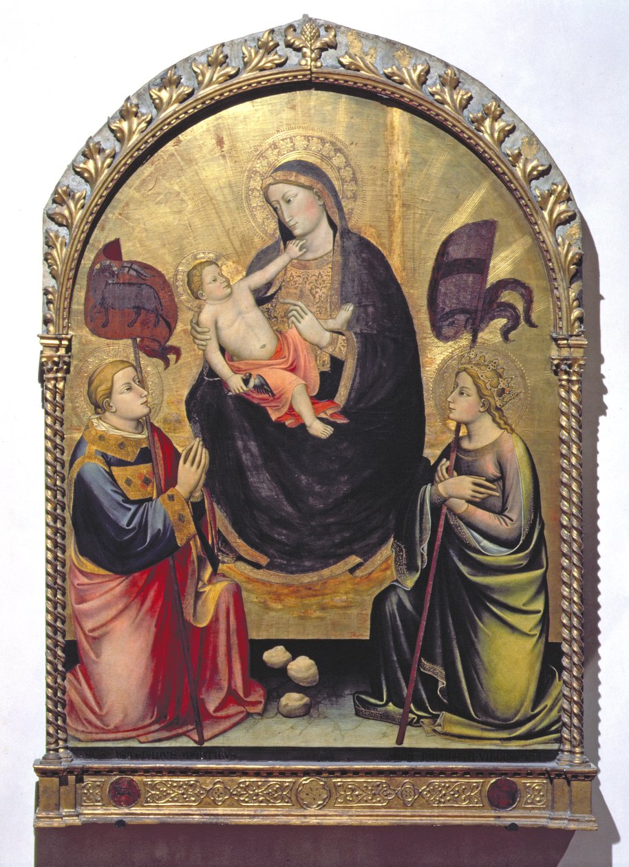 Madona s dítětem se svatým Štěpánem a svatou Uršulou (tempera na panelu) od Mariotto di Nardo