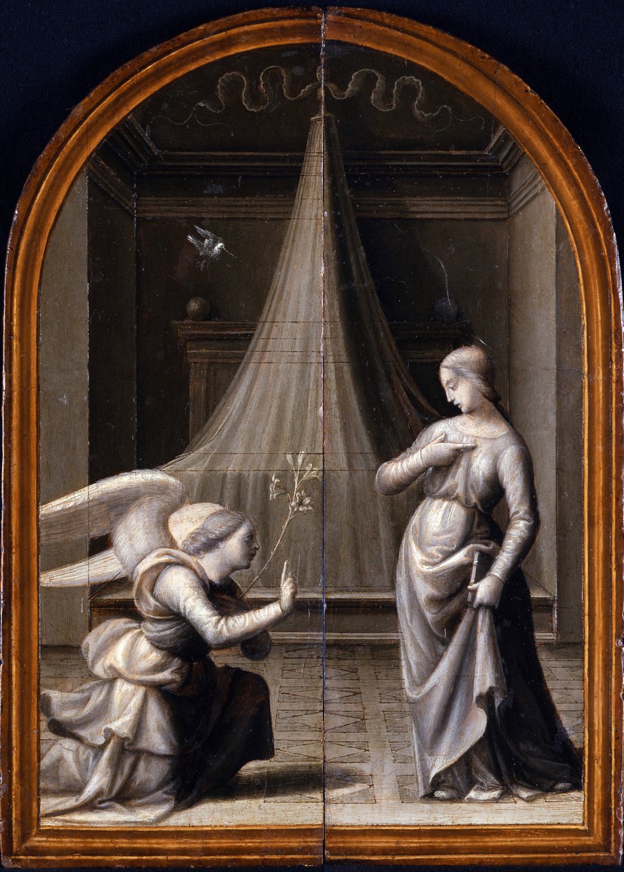Zvěstování. (Triptych, rub) par Albertinelli, Mariotto (1474-1515) od Mariotto Albertinelli