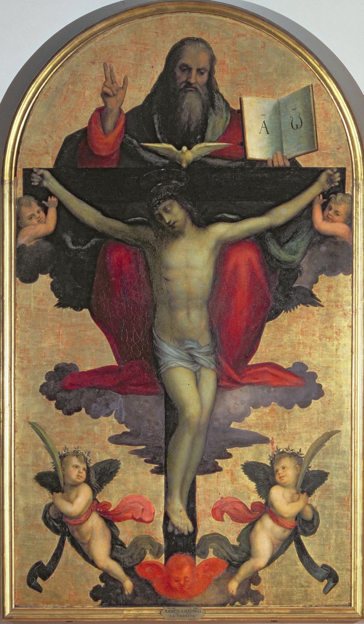 Nejsvětější Trojice (tempera na panelu) od Mariotto Albertinelli