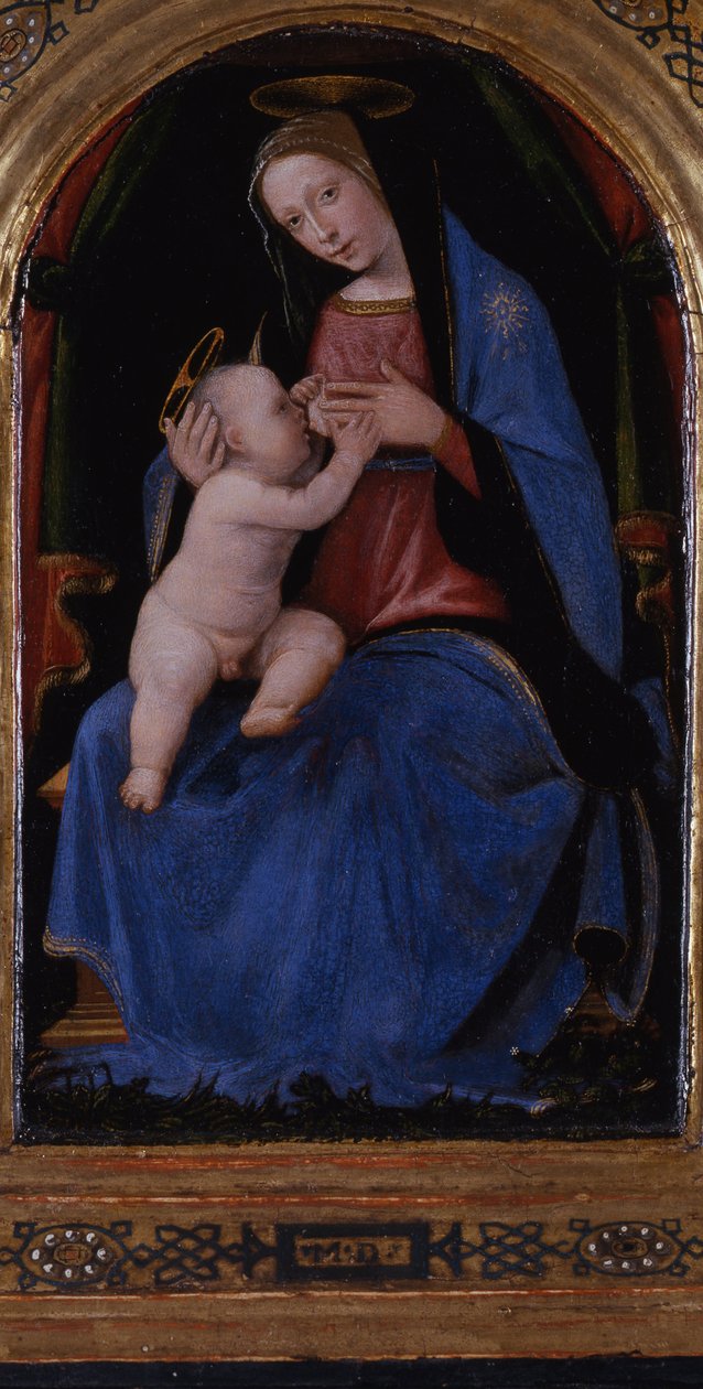 Triptych, centrální panel: Enthroned Maria lactans, 1500 od Mariotto Albertinelli