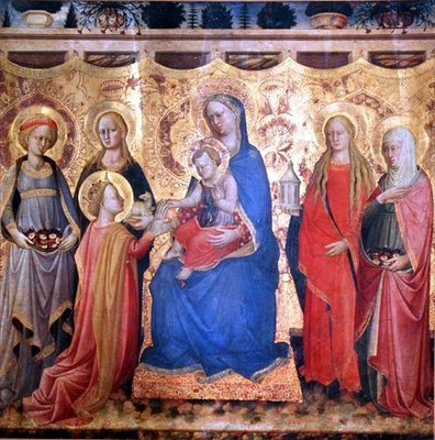 Mystická svatba svaté Kateřiny (tempera na panelu) od Mariotto di Cristofano