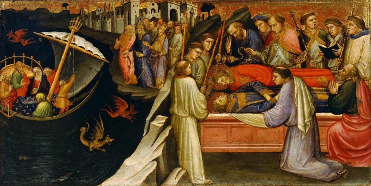 Panel Predella představující scény z Legendy o svatém Štěpánovi, 1408 od Mariotto di Nardo