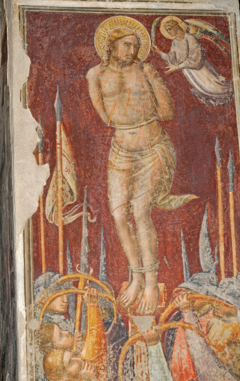 St Sebastian, freska od Mariotto di Nardo, kostel Santa Maria Maggiore, Florencie (Seznam světového dědictví UNESCO od Mariotto di Nardo