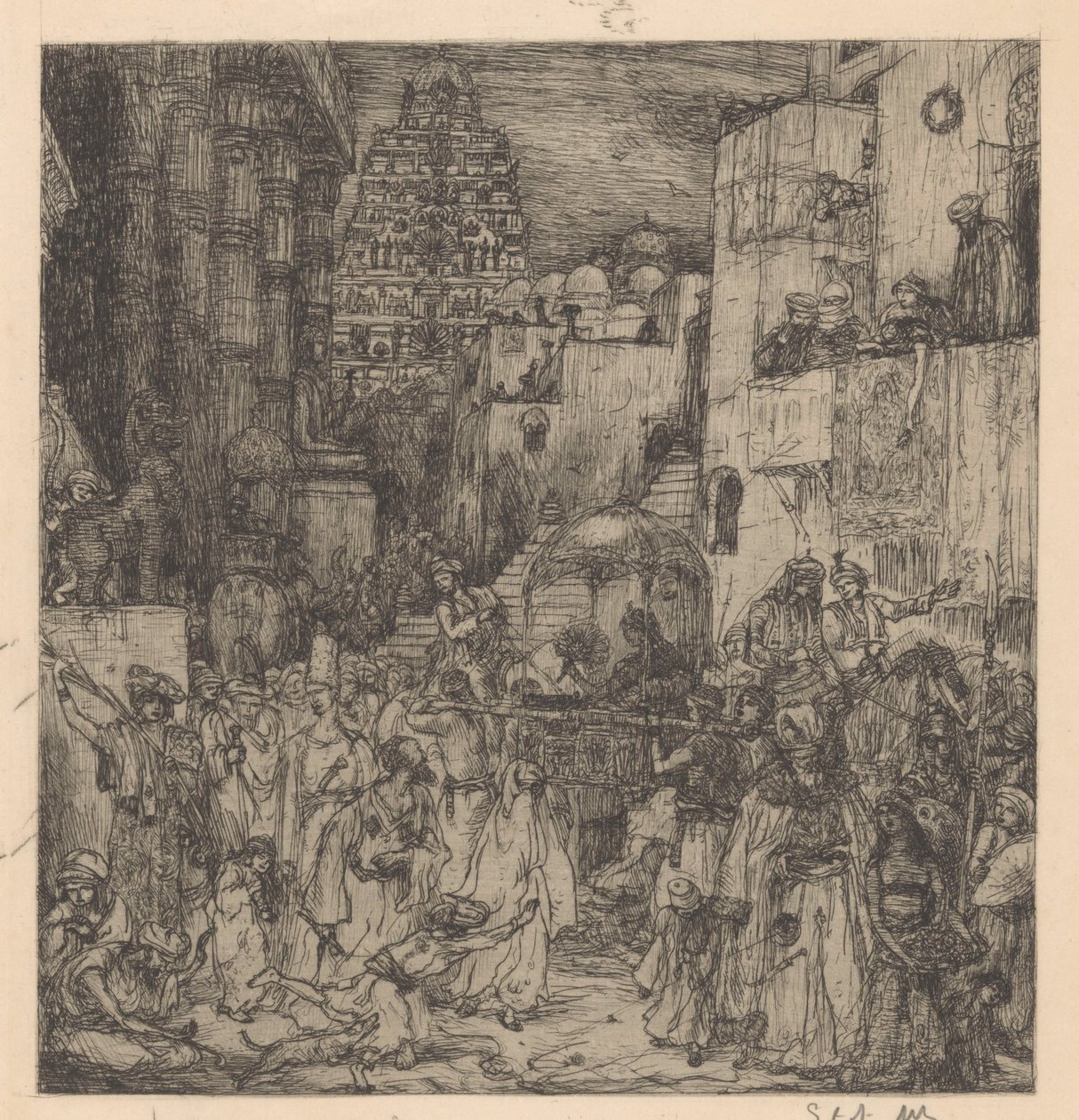 Dav naplnil ulice obrovskou radostí od Marius Bauer (signed by artist)