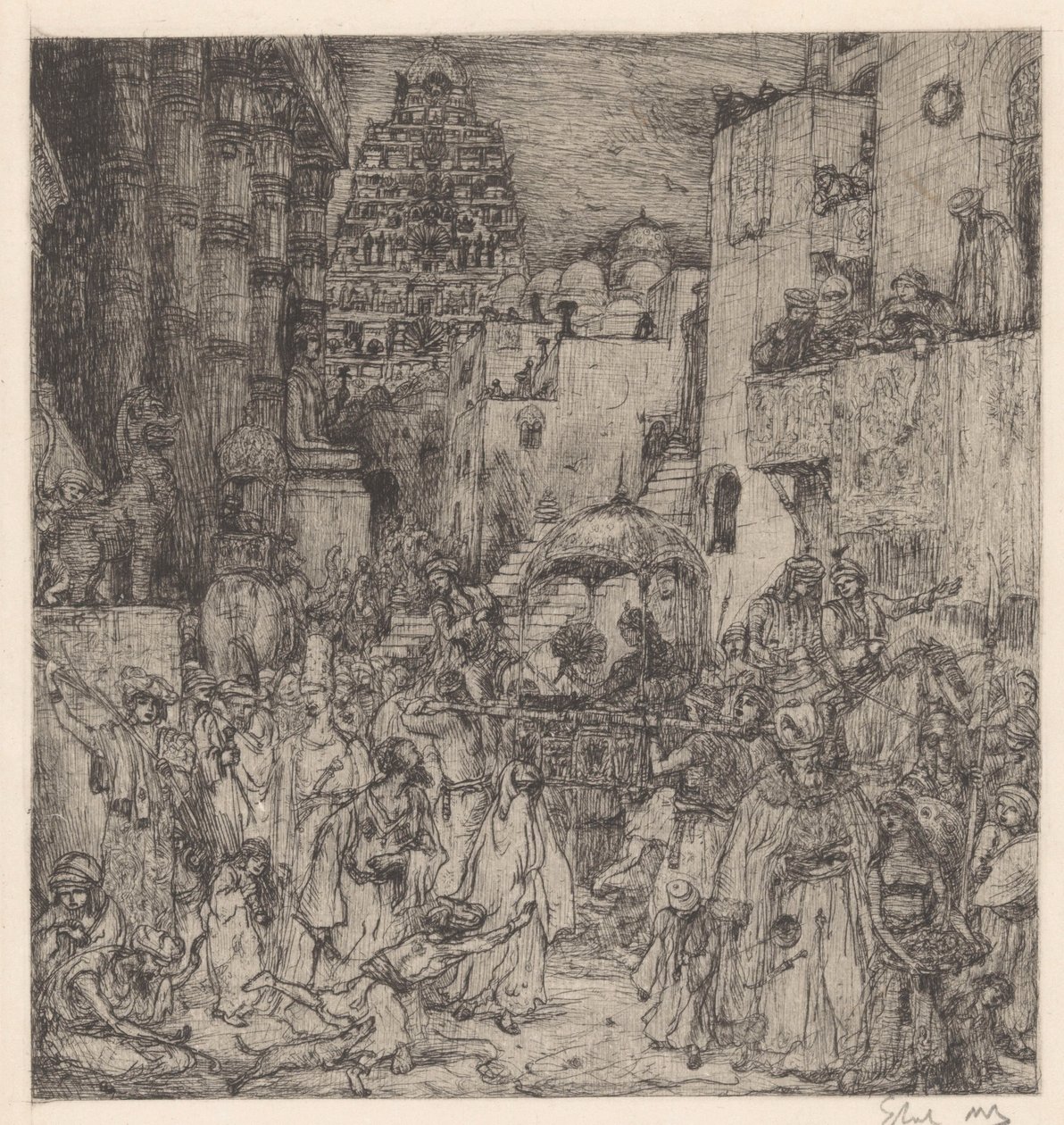 Dav naplnil ulice obrovskou radostí od Marius Bauer (signed by artist)