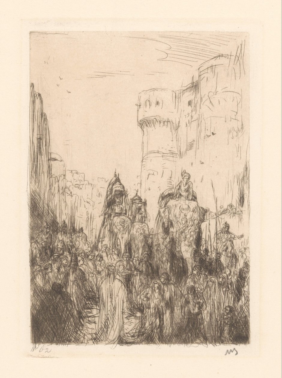 Průvod se slony od Marius Bauer (signed by artist)