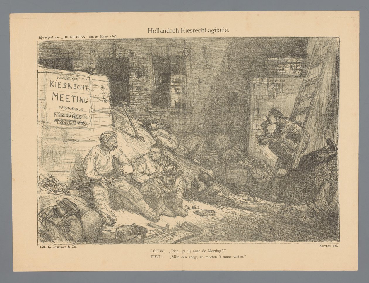Hollandsch-Kiesrecht agitace (název na objektu) od Marius Bauer