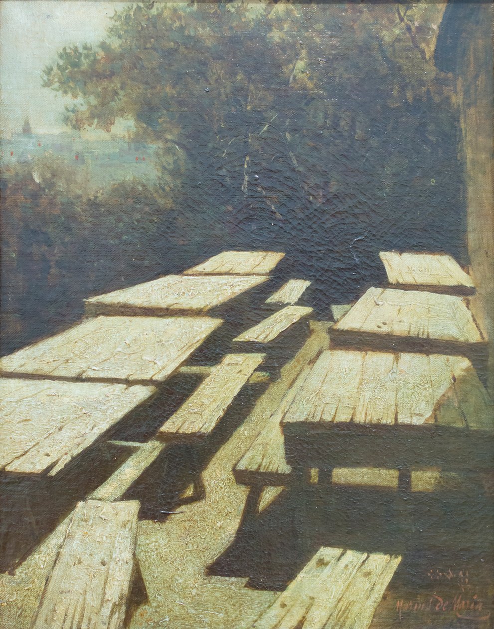 Měsíc na stolech v hospodě od Marius Pictor (1852 1924)