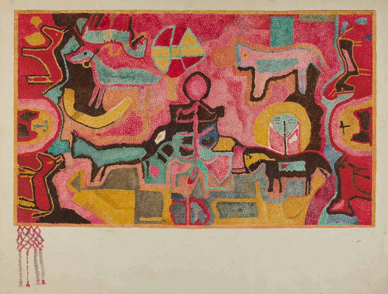 Hákovaný koberec, c. 1937. od Marjery Parish