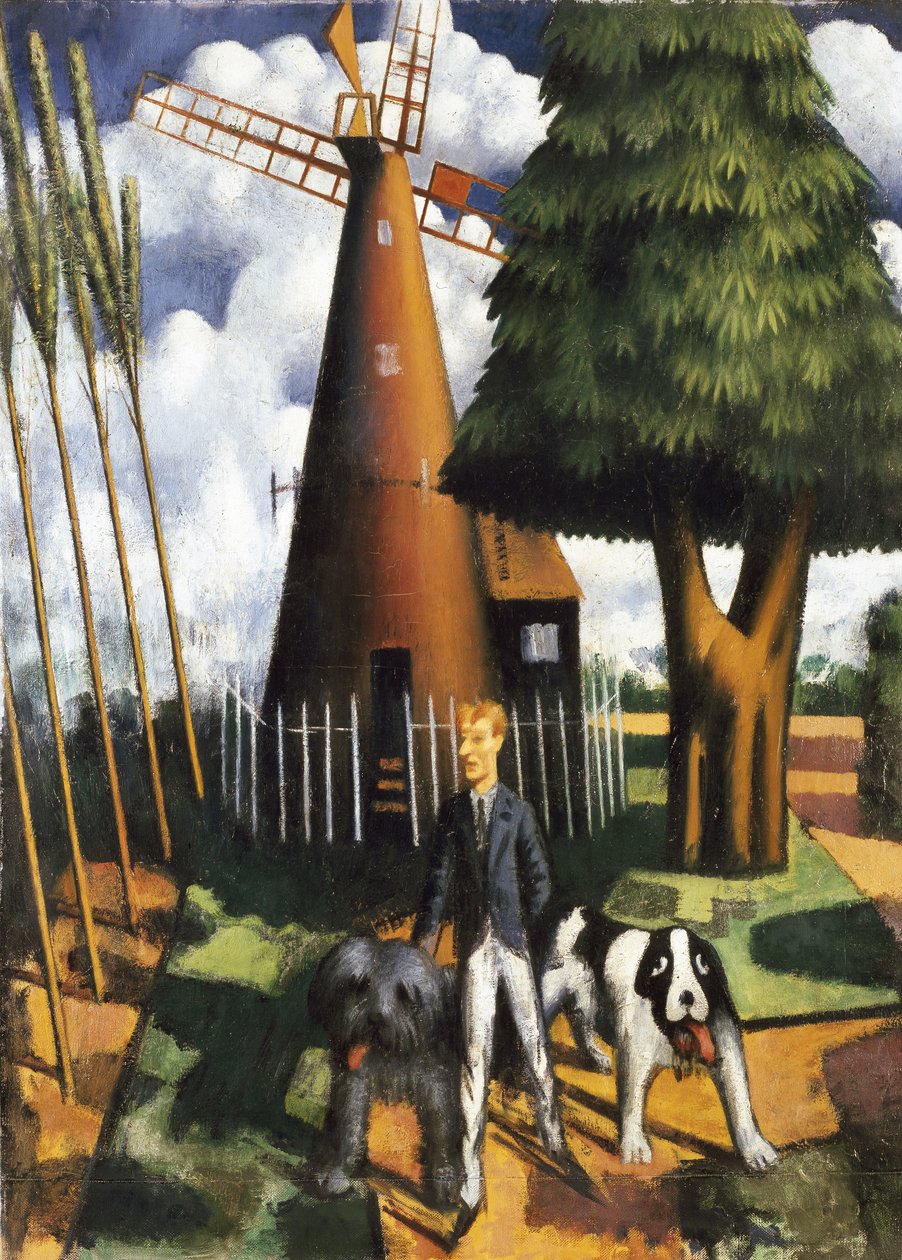 Gilbert Cannan a jeho mlýn, 1916 od Mark Gertler