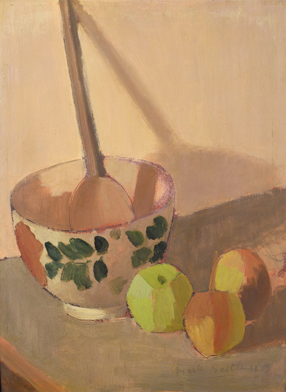 Zátiší s jablky a mísou, 1913 (panel) od Mark Gertler