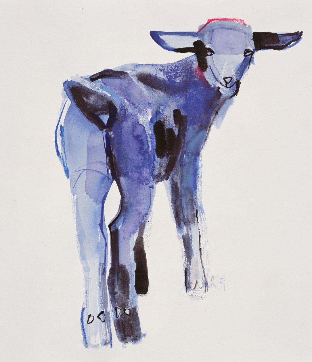 Blue Kid, Cazalla de la Sierra, 1999 (kombinovaná technika na papíře) od Mark Adlington
