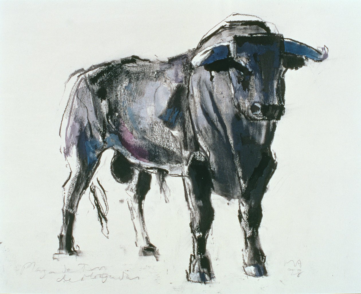 Plaza de Toros de Miajadas, 1998 (kombinovaná média na papíře) od Mark Adlington