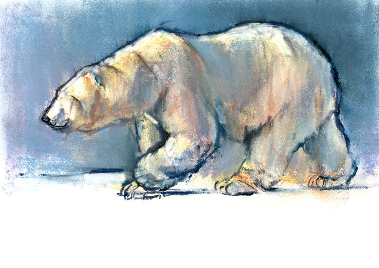 Refrakce, 2016, (kontura a pastel na papíře) od Mark Adlington