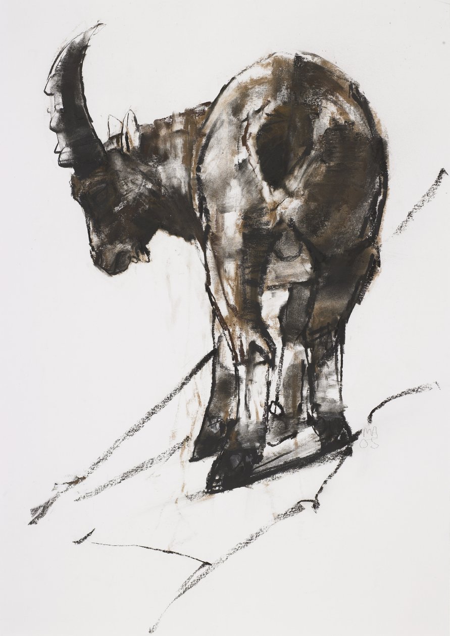 Sun, Crocheneville, 2005 (charcoal and conte na papíře) od Mark Adlington
