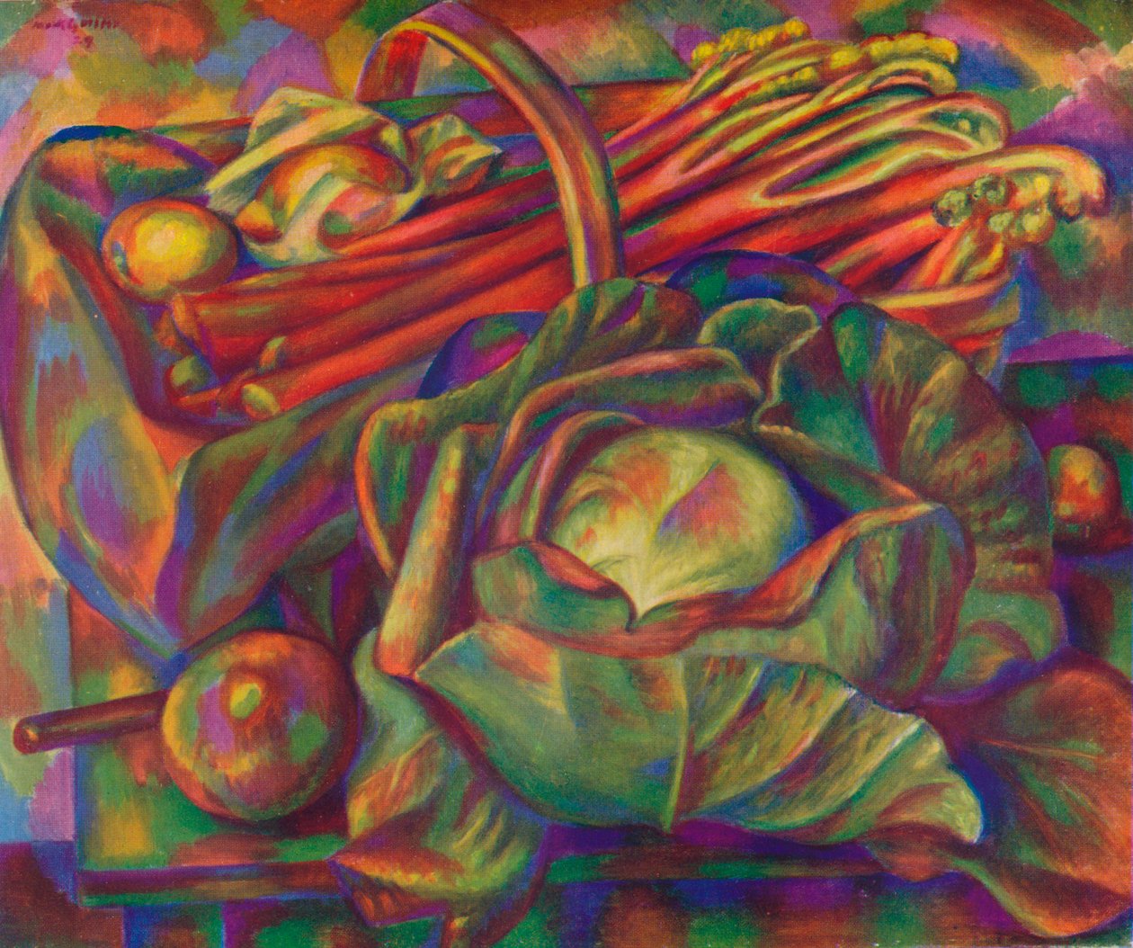 Kapusta a rebarbora Savoy Green, 1929 1930 od Mark Gertler