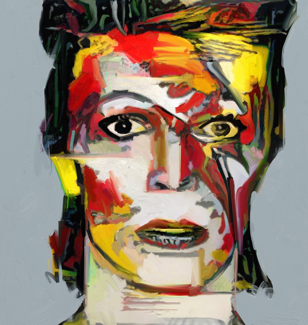 Picasso v novém pojetí - David Bowie 2 (malba) od Mark Gordon