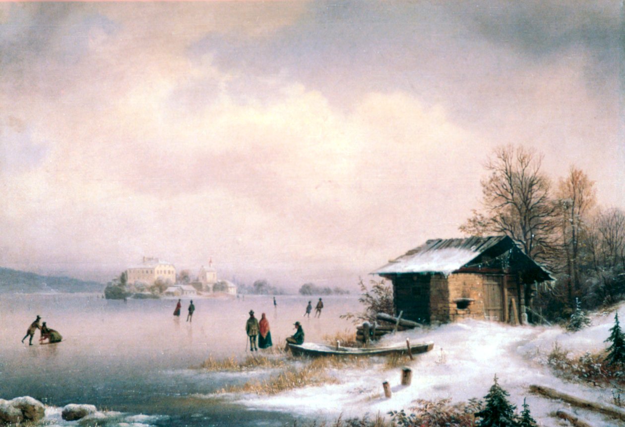 Zimní krajina, Lublaň, c1844-1871 od Marko Pernhart