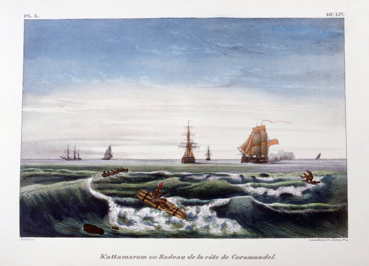 Vor u pobřeží Coromandel, Indie, 1828. od Marlet et Cie