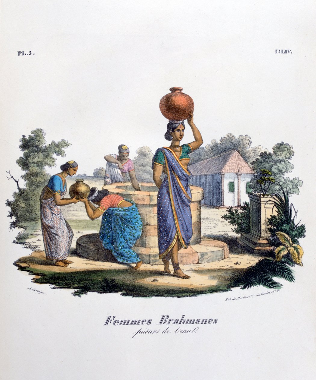 Brahmin Woman Collecting Water, 1828 od Marlet et Cie