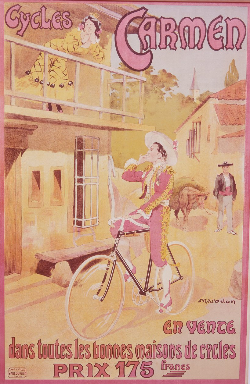 Plakátová reklama na jízdní kola Carmen, konec 19.-začátek 20. století od Marodon