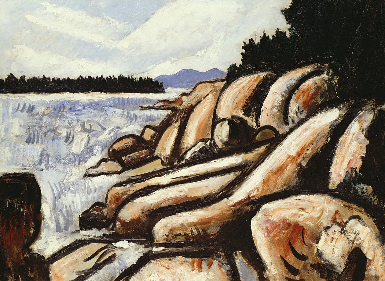 City Point, Vinalhaven, 1937-38 (olej na akademii) od Marsden Hartley