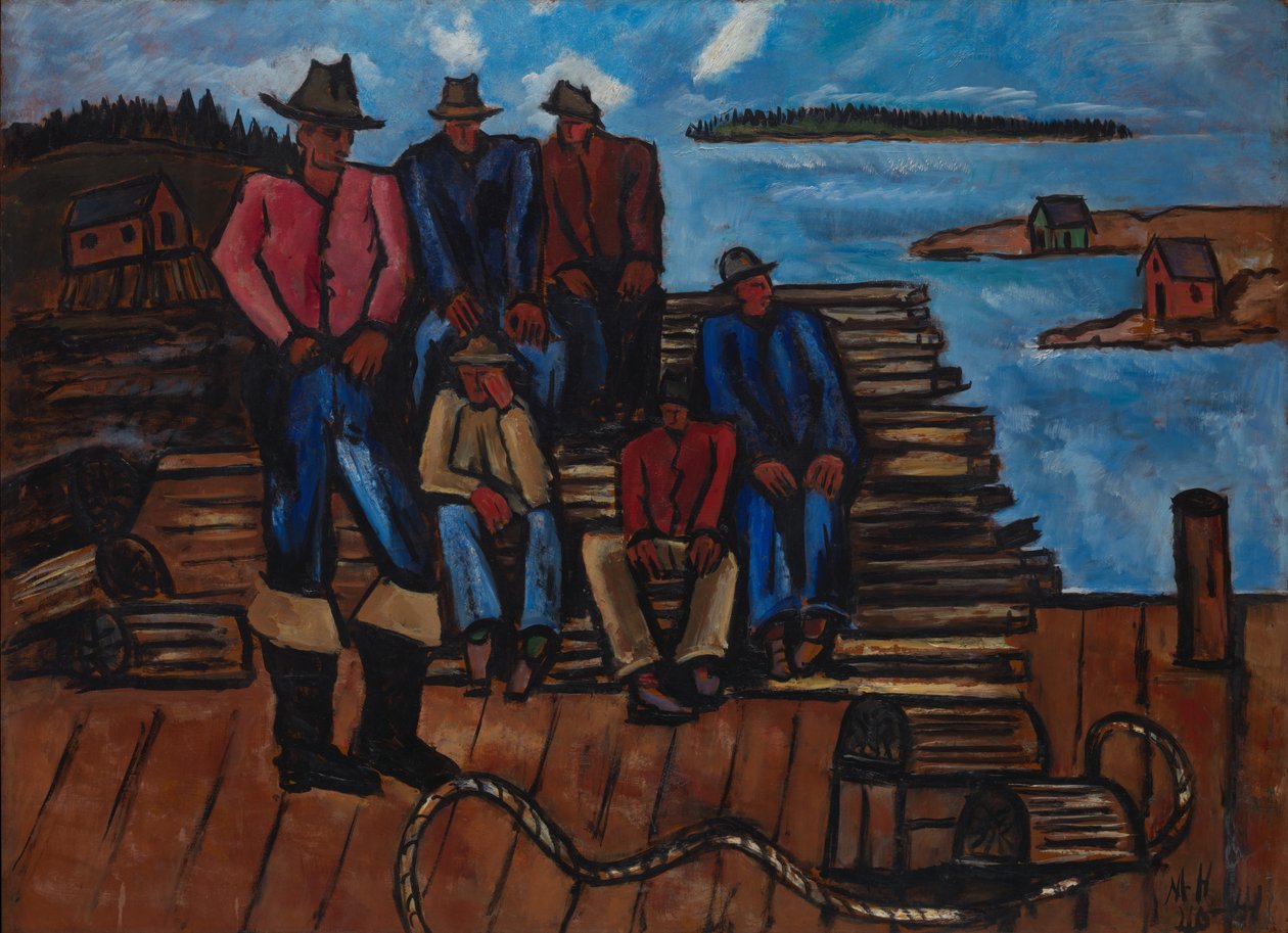 Lobster Fishermen, 1940-41 (olej na sololitu) od Marsden Hartley