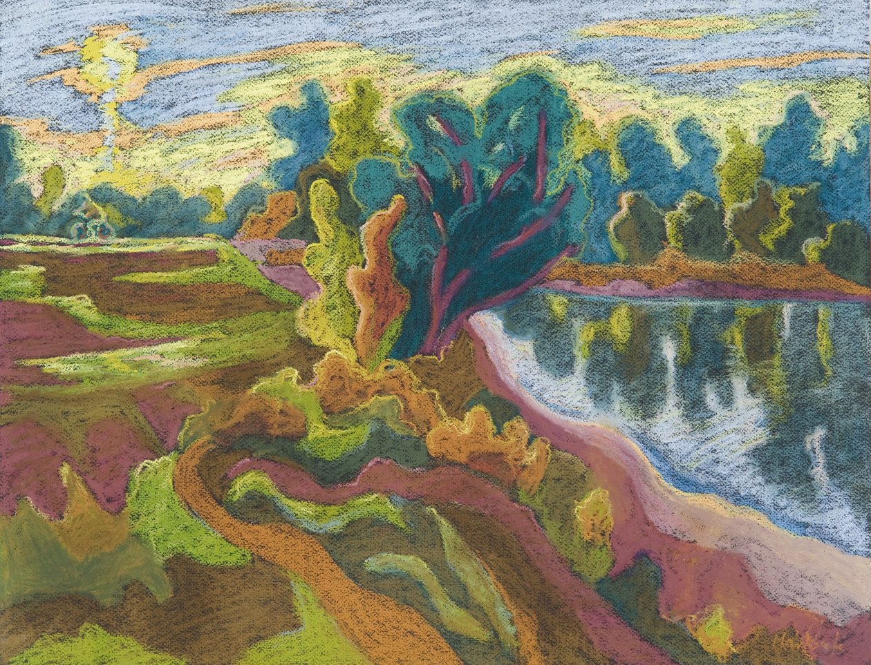 Idyla, 2008 (pastel na papíře) od Marta Martonfi Benke
