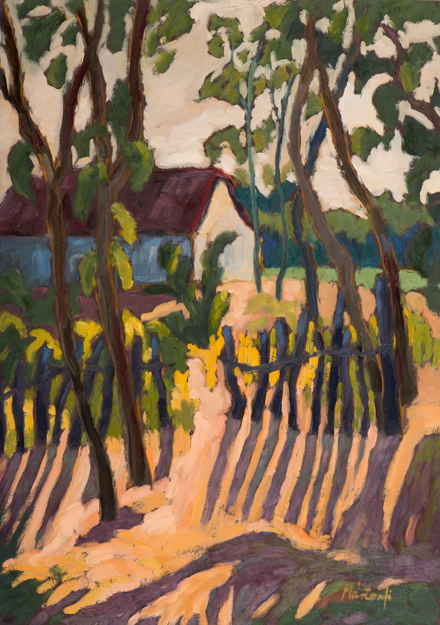 Ramshackle Fence (2011) 70*50, cm olej na desce od Marta Martonfi Benke