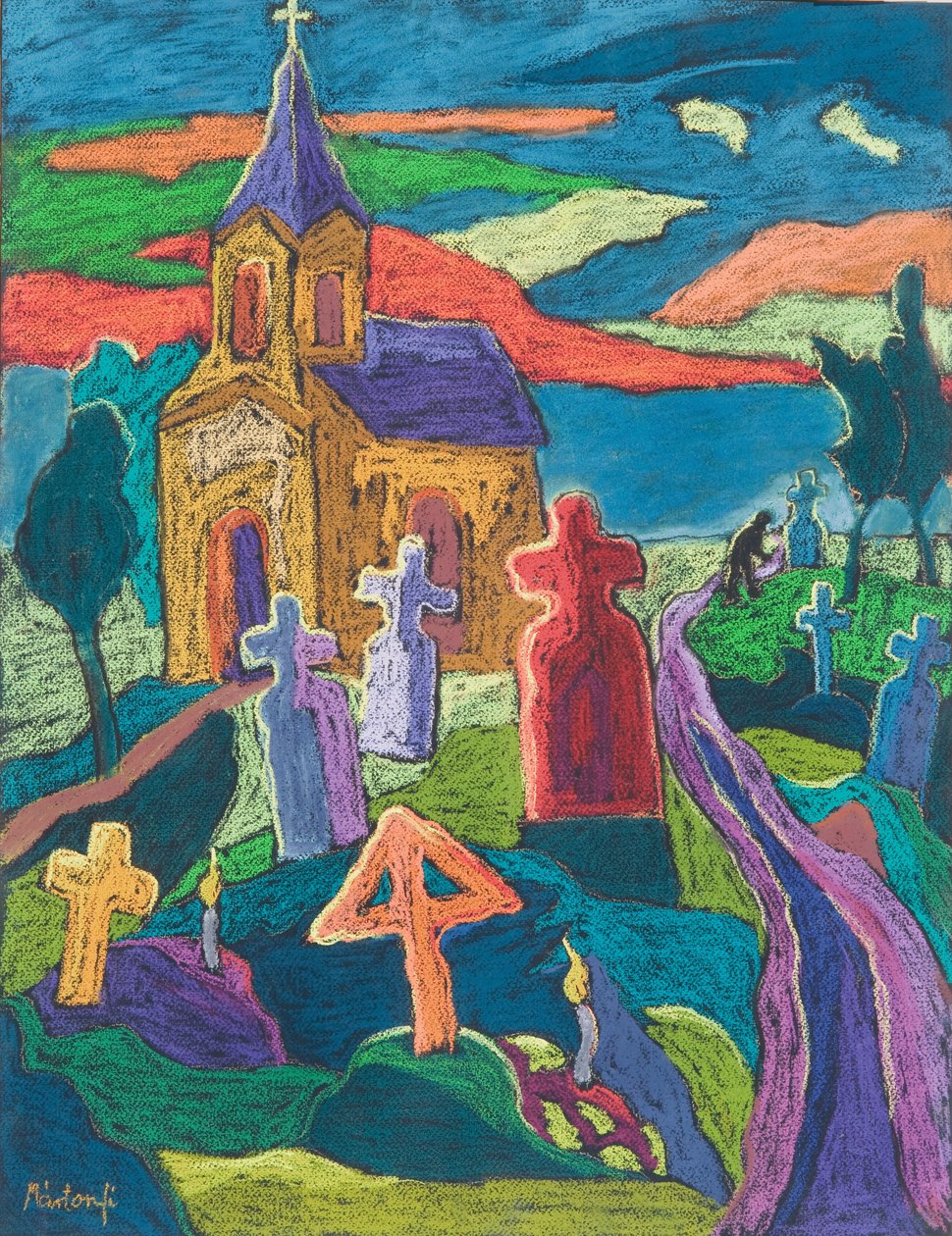 Den mrtvých, 2006 (pastel na papíře) od Marta Martonfi Benke