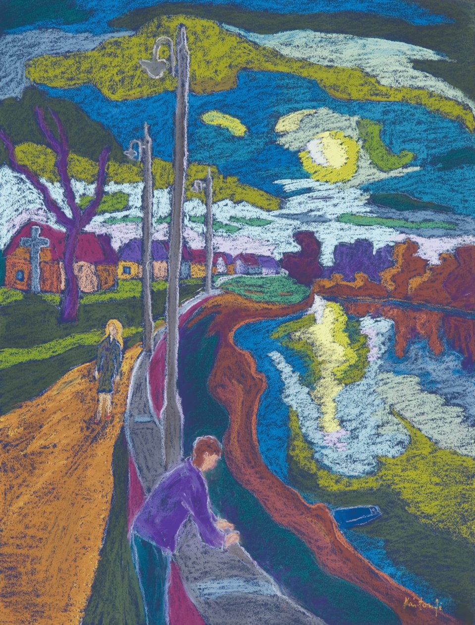 Encounter by Setting Sun, 2008 (pastel na papíře) od Marta Martonfi Benke