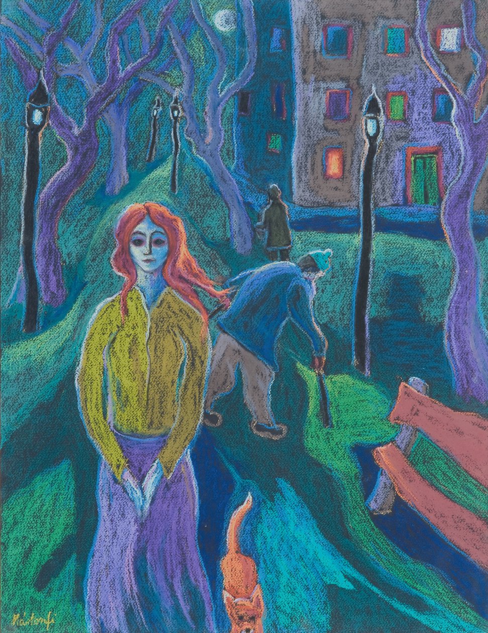 Večerní procházka, 2005 (pastel na papíře) od Marta Martonfi Benke