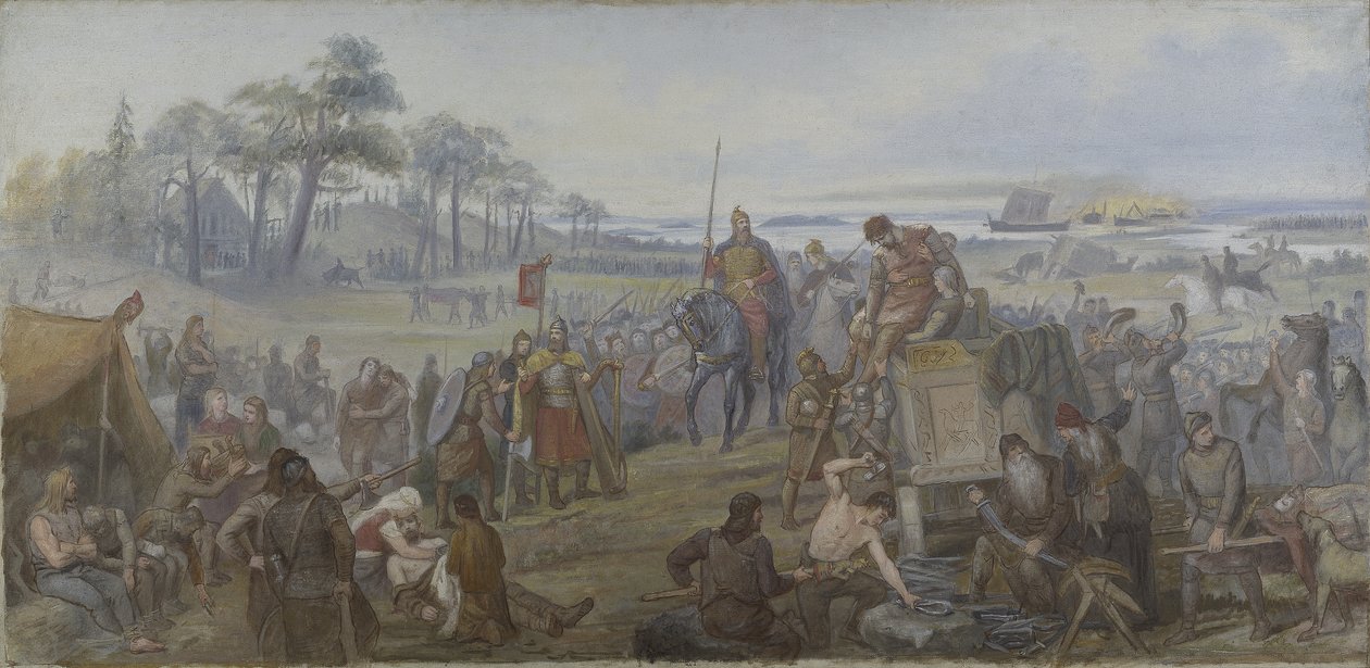 Po bitvě u Fyrisvallu, kolem roku 1890 od Mårten Eskil Winge