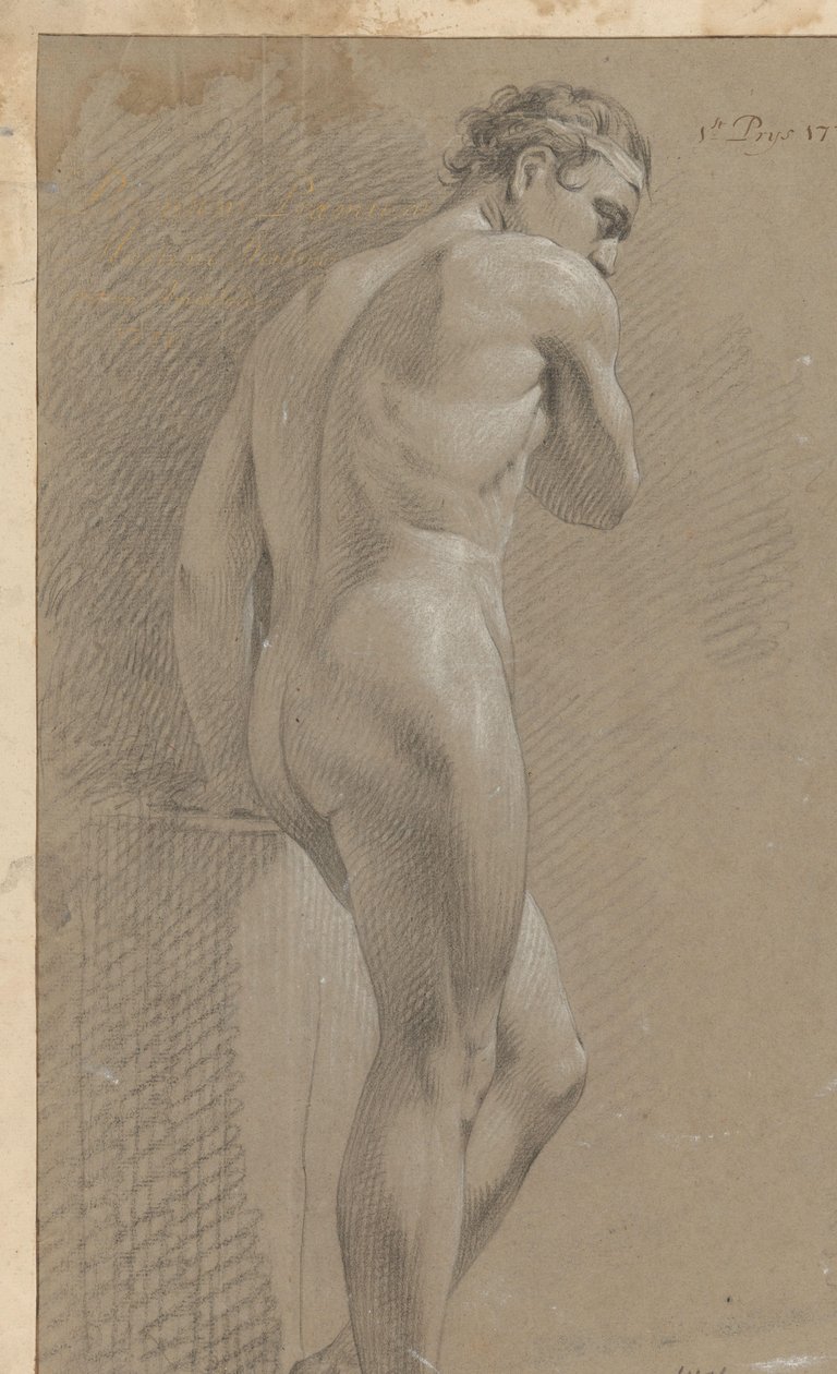 Stojící mužský akt, při pohledu zezadu (1. cena 1770) od Marten Houtman