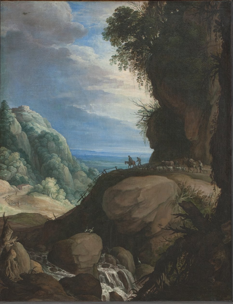 Italská horská krajina s pastýři od Marten Ryckaert