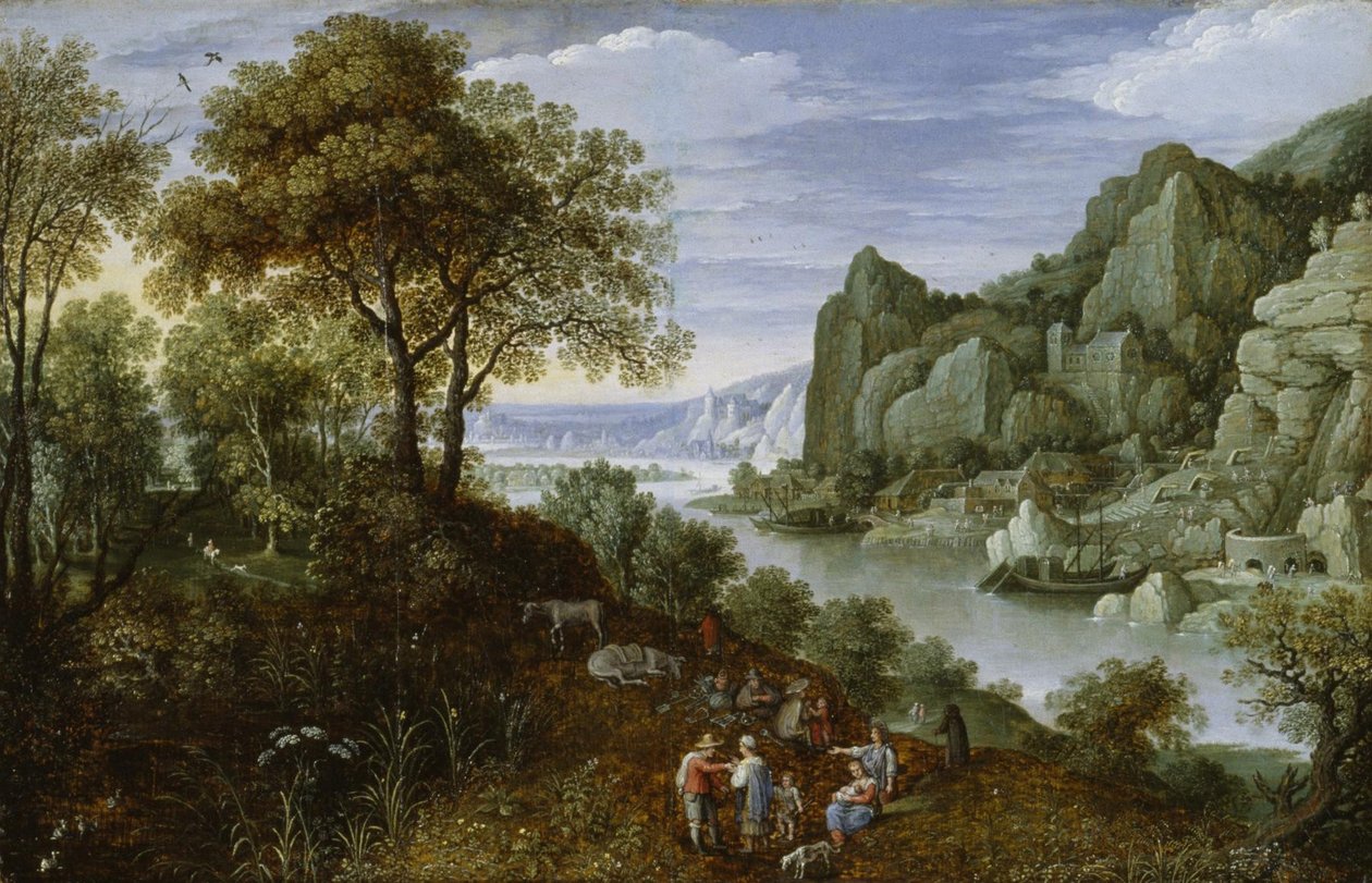 Říční krajina s hornictvím, 1620-29 od Marten Ryckaert