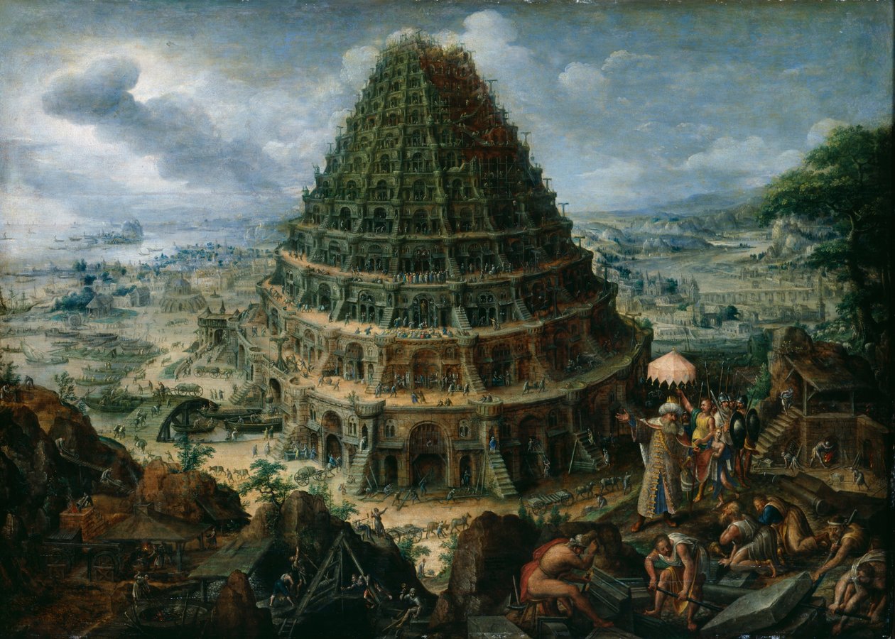 Babylonská věž, 1595 od Marten Valckenborch  the van Elder