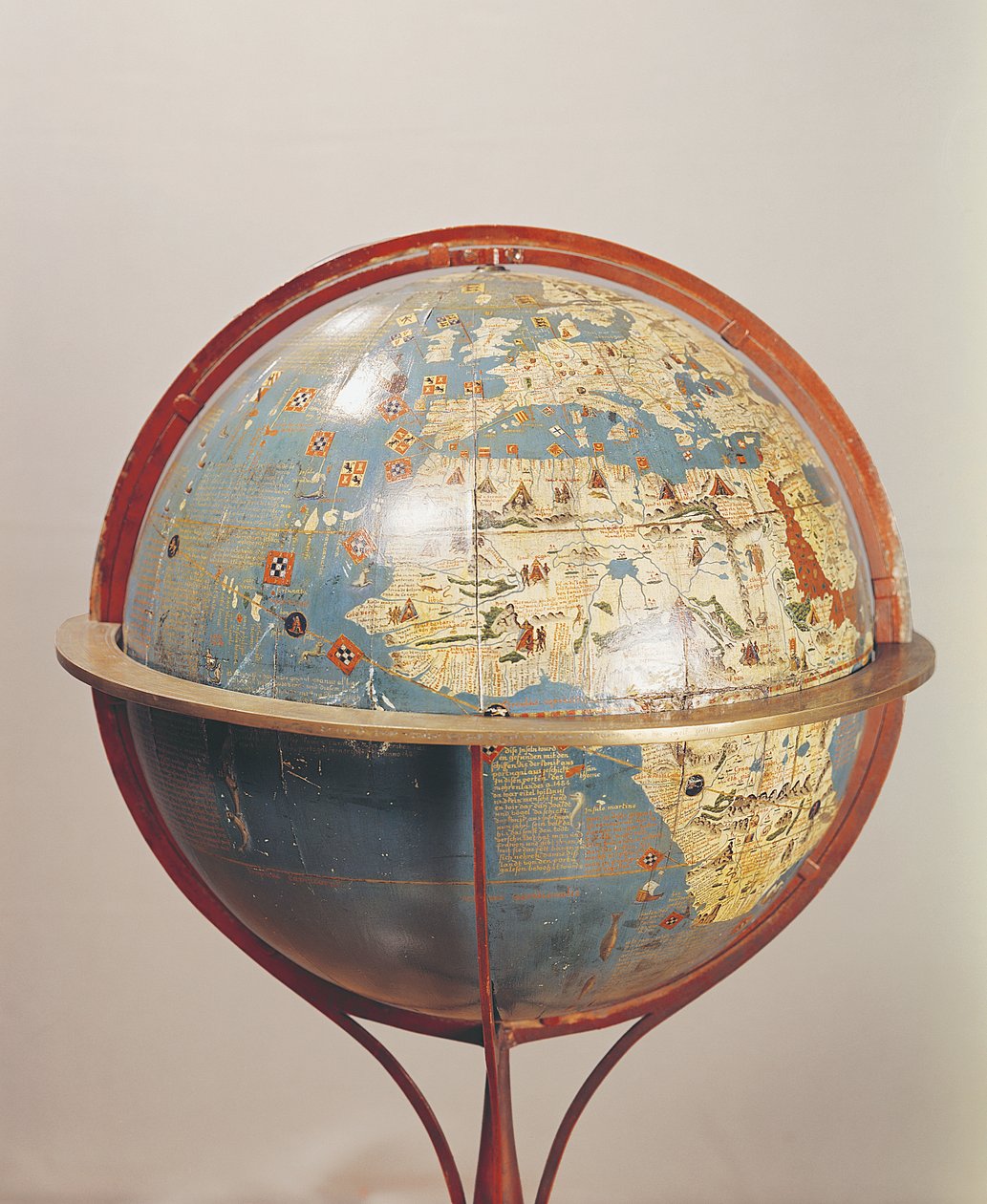 Zeměkoule, zobrazující Indický oceán, vyrobeno v Norimberku, 1492 (detail 158167) od Martin Behaim